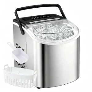 Portable Silver Stainless Steel Ice Maker