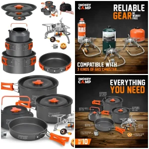 Camping Cookware  Kit Set with Stove